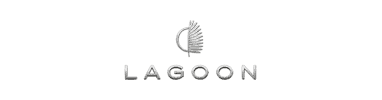 Lagoon logo with a stylized curved line and radiating lines above the word "LAGOON" in capital letters on a light background.